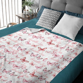 Personalize Newborn Baby Girl Name Floral Blanket - Pink Butterfiy Swaddle Blanket - Baby Shower Gift